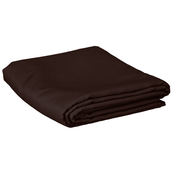 A folded brown rectangular table cover.