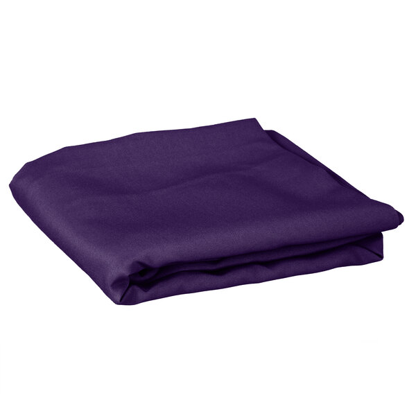 A folded purple Intedge table cover on a white background.