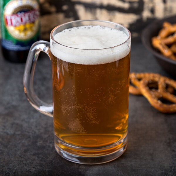 GET SW1464CL 20 oz. Clear Plastic Beer Mug with Handle 24/Case