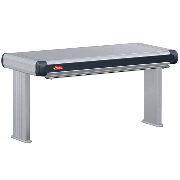 A grey rectangular Hatco infrared strip warmer with a black handle.