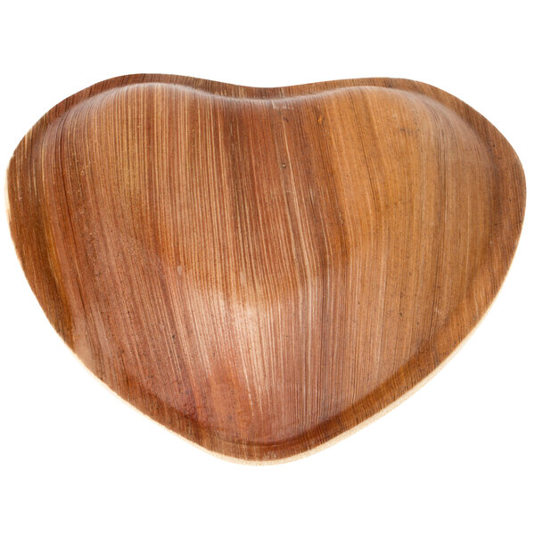 An Eco-gecko heart shaped palm leaf plate.