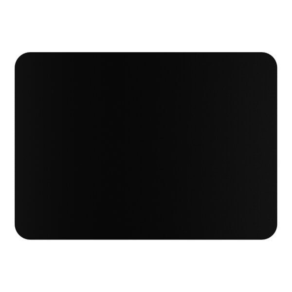 A rectangular laminated table top with a reversible cherry and black finish.