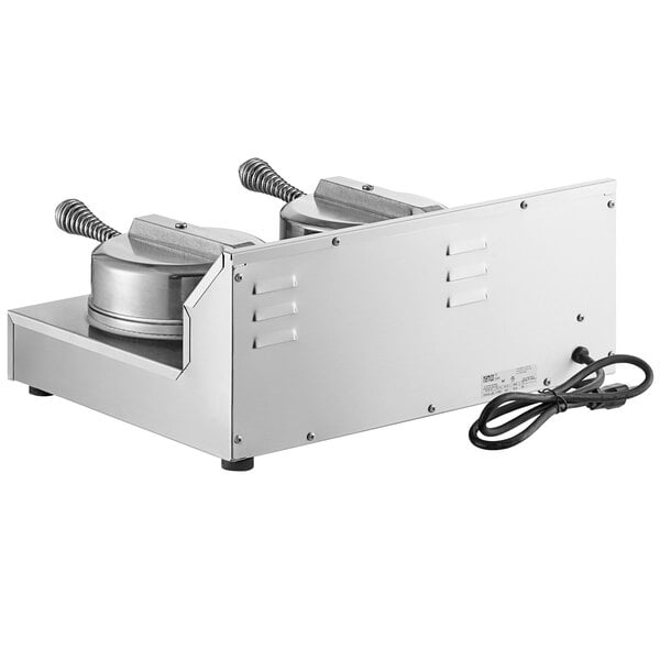 A Nemco dual waffle maker on a counter.