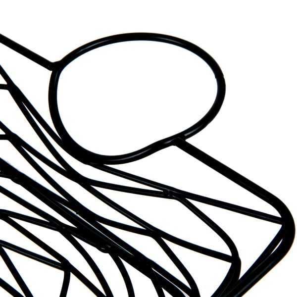 A Tablecraft black metal basket with ramekin holders on a white background.