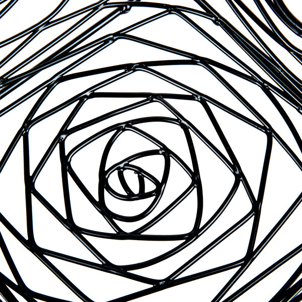 A black Tablecraft metal basket with a black spiral pattern.