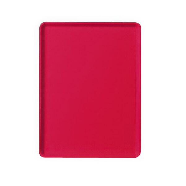 A red rectangular tray on a white background.