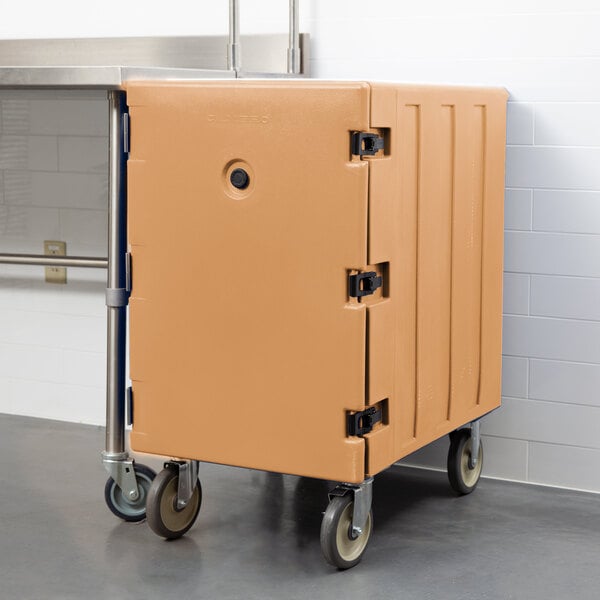 Cambro 1826LBC157 Camcart® Coffee Beige Single Compartment Mobile Cart for 18" x 26" Food Storage Boxes