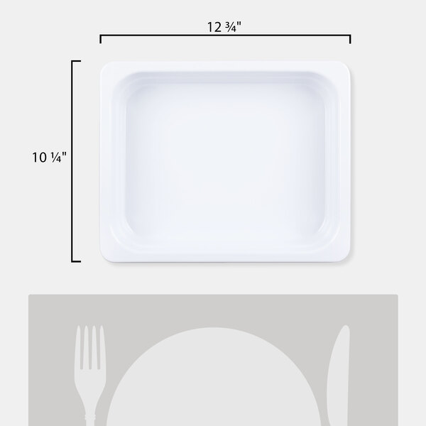 A white square Thunder Group food pan.