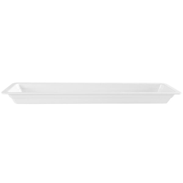 A white rectangular Thunder Group food pan.