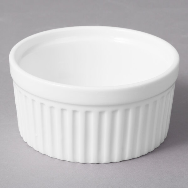 A 10 Strawberry Street Whittier white porcelain fluted ramekin.