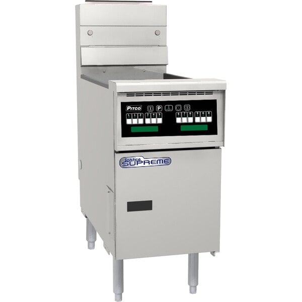 The control panel of a Pitco Solstice Supreme gas fryer with Intellifry computer controls.