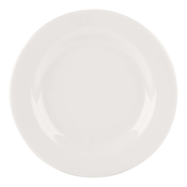 Tuxton TRE-006 Reno / Nevada 6 5/8" Eggshell Wide Rim China Plate - 36/Case
