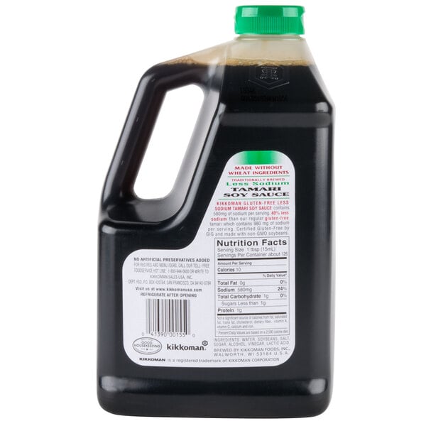 Kikkoman .5 Gallon Less Sodium Gluten Free Tamari Soy Sauce