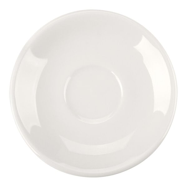 Tuxton TRE-036 Reno / Nevada 5" Eggshell China Espresso and Demitasse Saucer - 36/Case