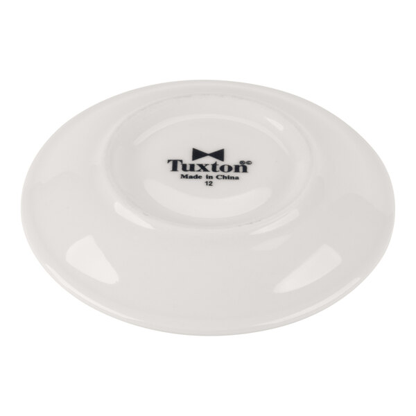 Tuxton TRE-036 Reno / Nevada 5" Eggshell China Espresso and Demitasse Saucer - 36/Case