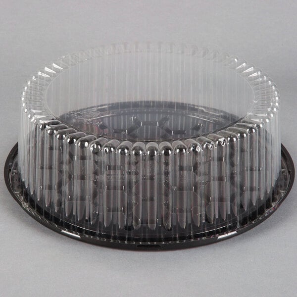 50/100 Black Base Oval Take Out Platter Cake Bread Container w/ Clear Lid DD 
