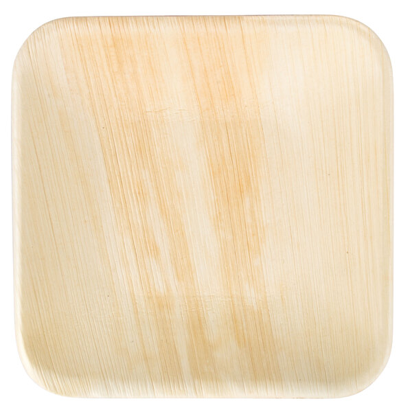 An EcoChoice square palm leaf plate.
