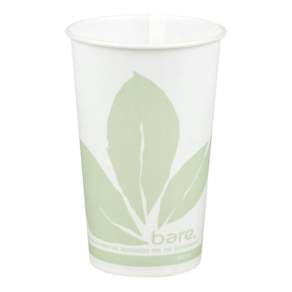 Bare by Solo RW16BB-JD110 Eco-Forward 16 oz. Wax Treated Printed Paper Cold Cup - 1,000/Case