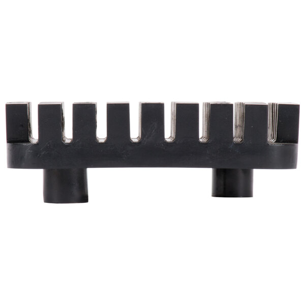 A black plastic Nemco push block with holes.