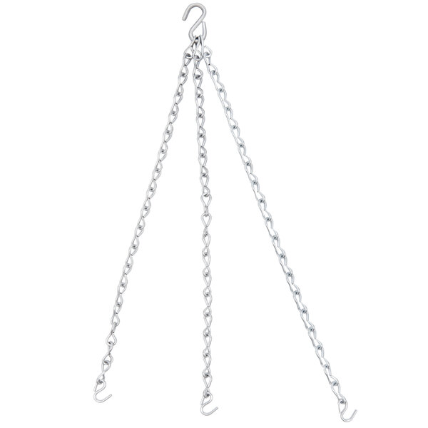 A pair of silver chains hanging from a hook.