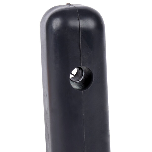 A black plastic Avantco bumper with a hole in it.