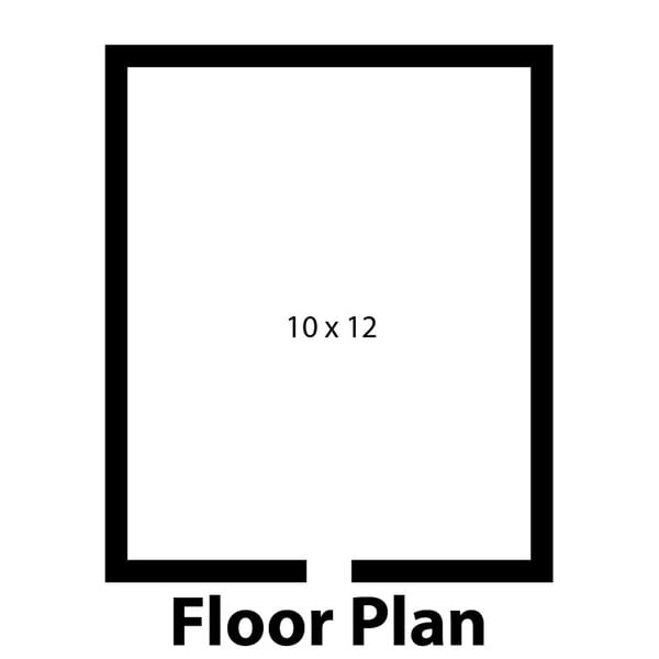 a black letter on a white background