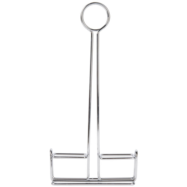 An American Metalcraft Chrome round top rack with a circle on it.