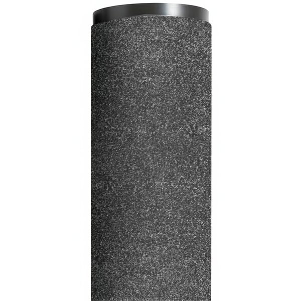 A black cylindrical Notrax entrance floor mat with a silver top.