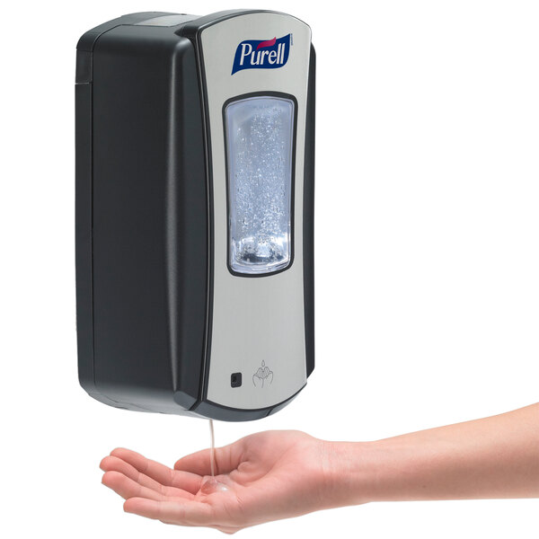 Purell® 1928 04 Ltx 12 Brushed Chrome Black 1200 Ml Touchless Dispenser 1566