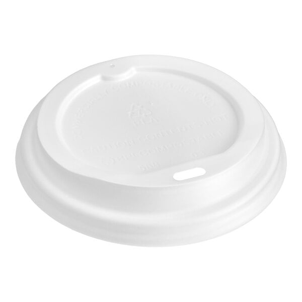 EcoChoice Translucent Compostable Paper Hot Cup Lid for 10-24 oz. Standard Cups and 8 oz. Squat Cups - 1,000/Case