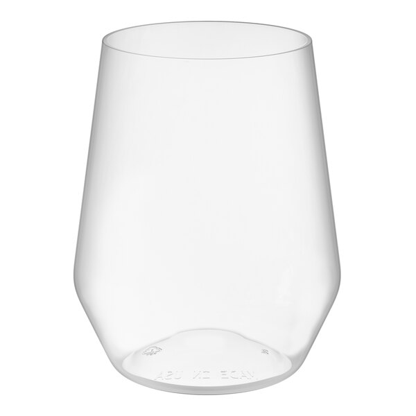 WNA Comet RESSGL12 Reserv 12 oz. Clear Plastic Stemless Wine Goblet - 16/Pack