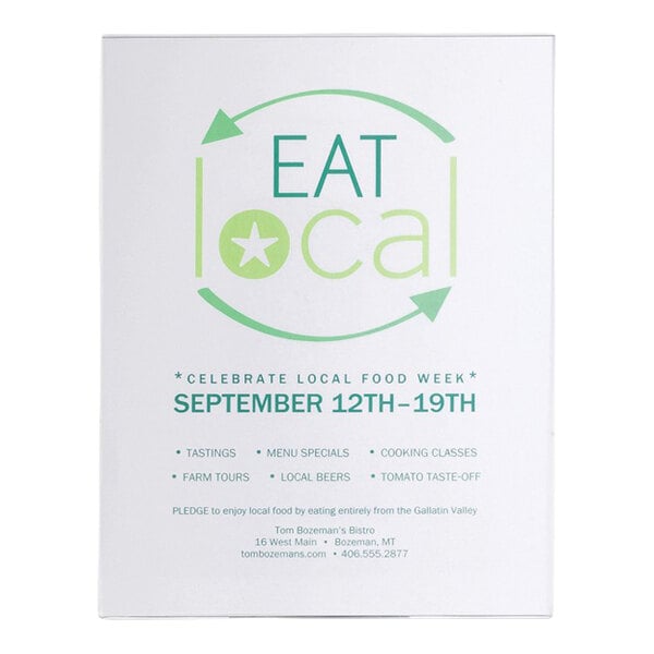 Cal-Mil 214 Wall Mount U-Style Rate Card Holder - 8 1/2" x 1/4" x 11"