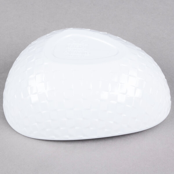 A white GET Coralline melamine bowl with a pattern on it.