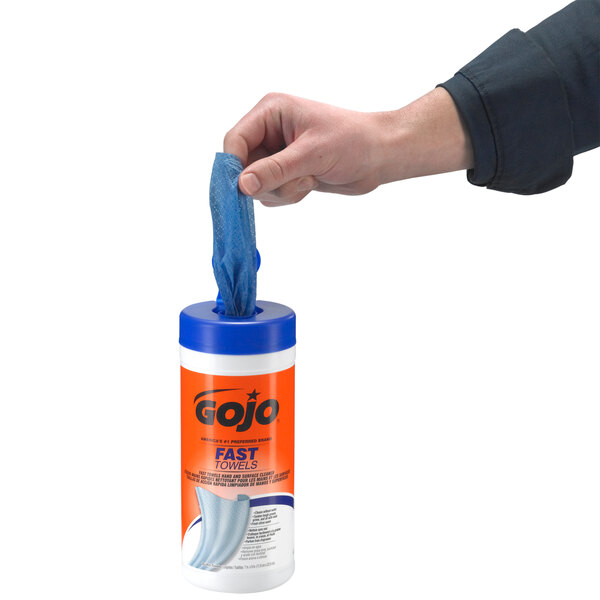 GOJO® 628206 Fast Towels Hand Cleaning Wipes 25 Count Canister 6/Case