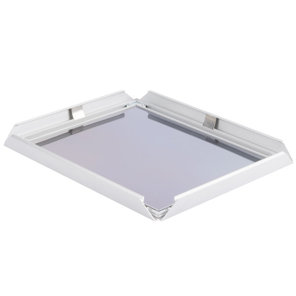 An Aarco satin aluminum snap frame with mitered corners on a white background.