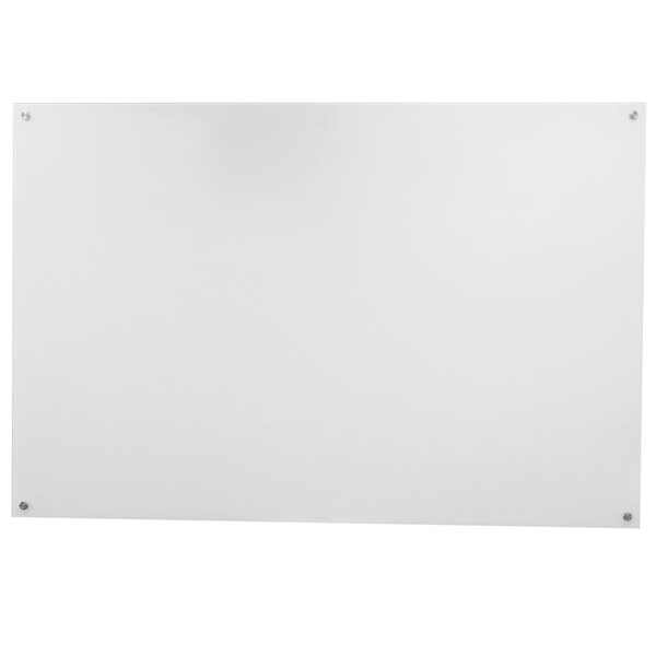A white rectangular glass markerboard.