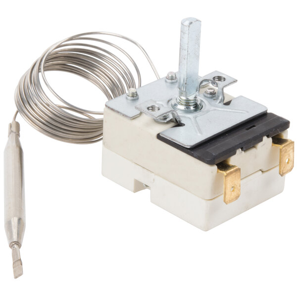 A Carnival King thermostat with a white wire.