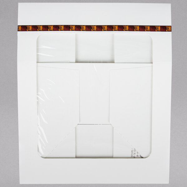 A white package with a plastic wrapper.