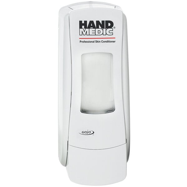 A white rectangular GOJO hand medic dispenser.