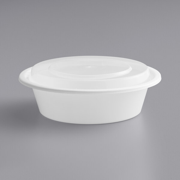 32 oz. Microwaveable Round Plastic Soup/Food Freezer Containers w