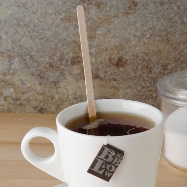8 Inch, 500 Sturdy Wooden Drink Stirrers Birch Wood Coffee Stir Sticks