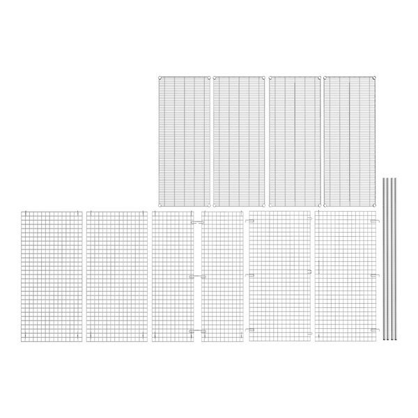 A white grid pattern of Regency wire security grids.