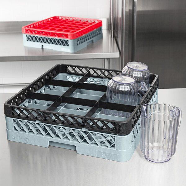 Noble Products 9-Compartment Black Full-Size Glass Rack Rack Extender
