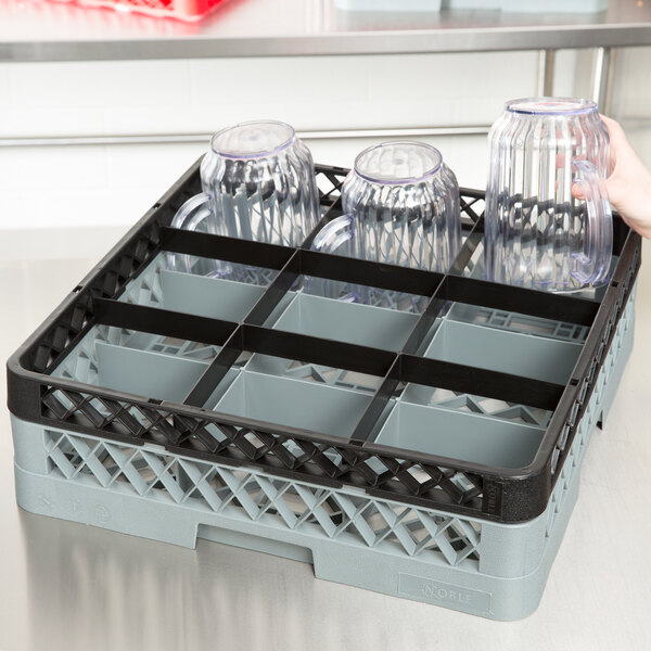 Noble Products Gray Dish Rack and Glass Rack Dolly with 36 Handle