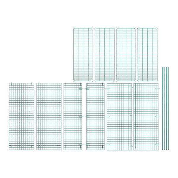 A grid pattern of green Regency wire security grids on a white background.