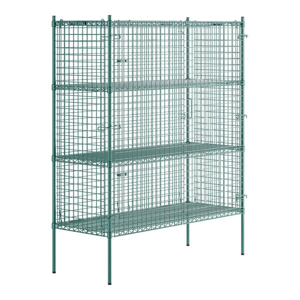 A Regency wire security cage kit with shelves.