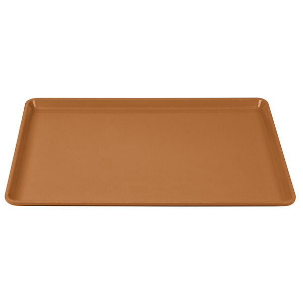 A brown rectangular Cambro dietary tray.