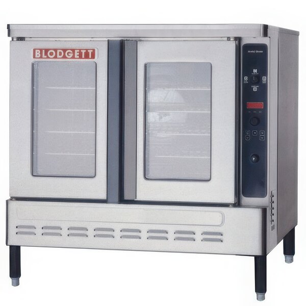 A Blodgett natural gas convection oven with glass doors.