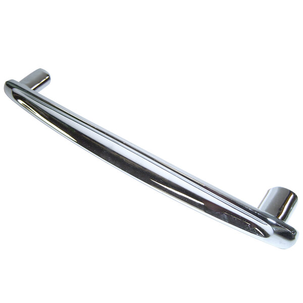 A silver chrome Turbo Air door handle.