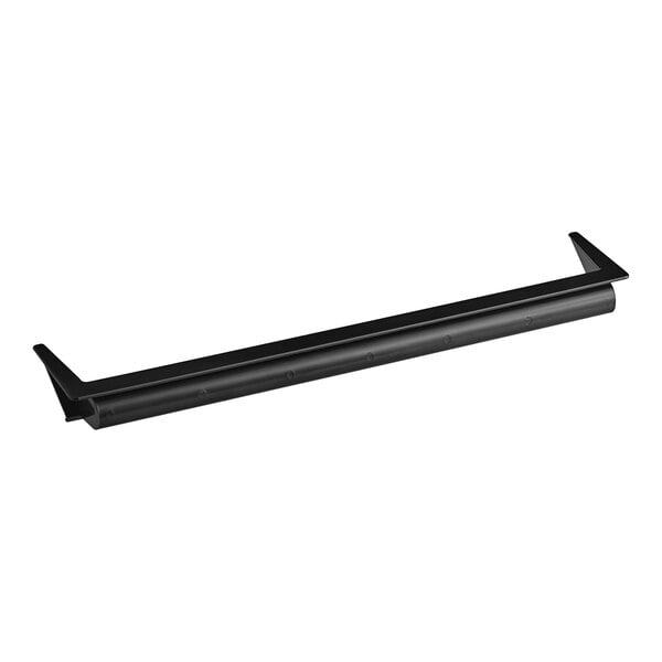 A black metal Turbo Air door handle with a long tube.